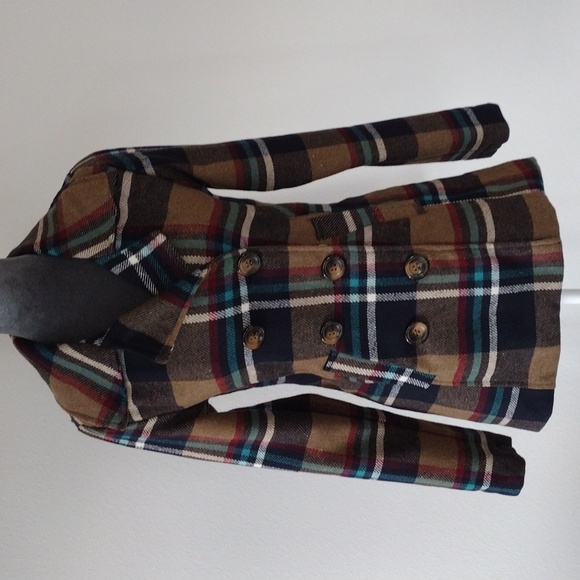 Me Jane Women's Plaid Peacoat Multi Color, Size XS - Picture 8 of 15